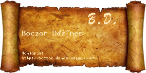 Boczor Dénes névjegykártya